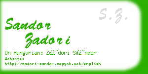 sandor zadori business card